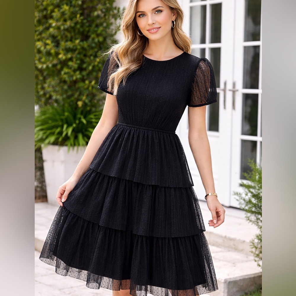 J. Crew Classic Black Midi Dress